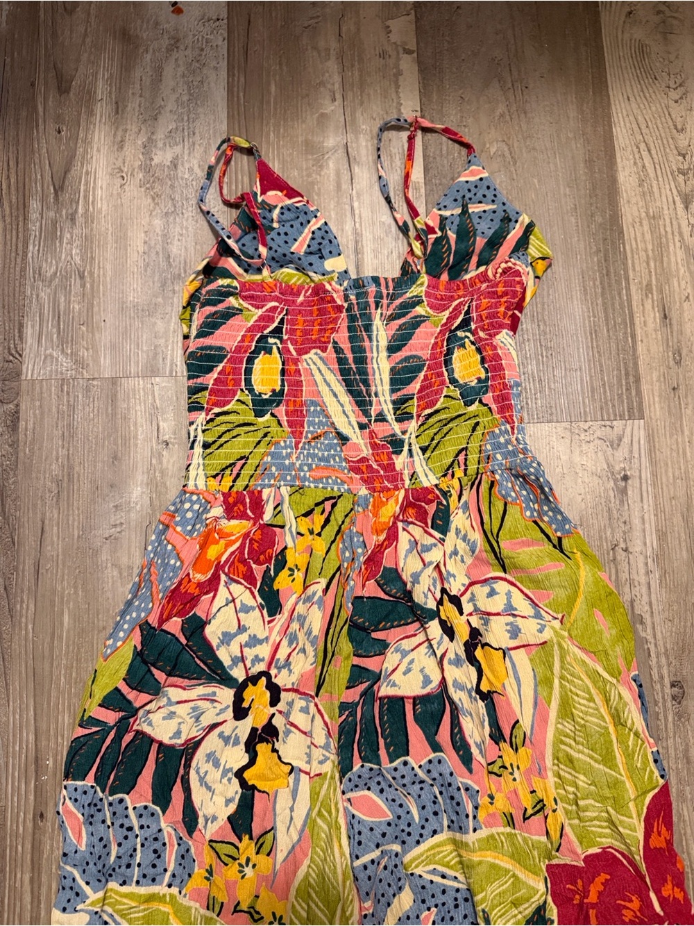 Angie Tropical Floral Wide Leg Jumpsuit Sleeveless Boho Resort Wear-Small - Picture 3 of 9
